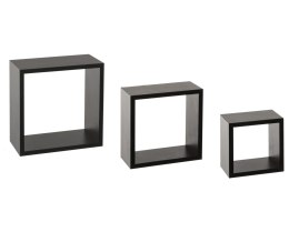 Półki ścienne Cube Black 3 sztukiOzdobne półki wykonane z MDF-u, umożliwią przechowywanie drobiazgów, piękna dekoracja ścienna 5five Simply Smart