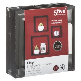Półki ścienne Cube Black 3 sztukiOzdobne półki wykonane z MDF-u, umożliwią przechowywanie drobiazgów, piękna dekoracja ścienna 5five Simply Smart