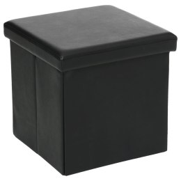Pufa Callie Black 38x38 cm Składana konstrukcja, miękkie siedzisko wykonane ze sztucznej skóry, z funkcją schowka ATMOSPHERA