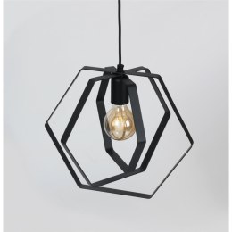 Geometryczna lampa wisząca Hexagon 40 cm Wykonany z metalu czarny plafon , w stylu industrialnym czy LOFT nowoczesna Luminex