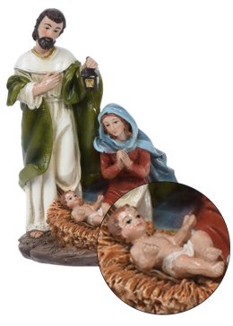 Szopka bożonarodzeniowa 13 cm wzór 3 Urocza, kolorowa szopka bożonarodzeniowa z postaciami Maryi, Józefa i Dzieciątka Jezus do d H&S Decoration