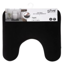 Dywanik pod WC 48x48 cm czarny Miękki i delikatny w dotyku, łatwy w czyszczeniu, nie ślizga się po podłodze 5five Simply Smart