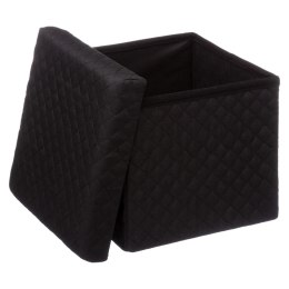 Pufa Bella Black 31x31 cm ze schowkiem Składana konstrukcja, miękkie siedzisko wykonane z przyjemnego w dotyku materiału, pufa m 5five Simply Smart