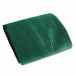 Zielona narzuta SOFIA 70x160 cm Duża narzuta na łóżko z miękkiego welwetu pikowanego w dużą, gęstą jodełkę, ciemnozielon EUROFIRANY B.B. Choczyńscy Sp.J.