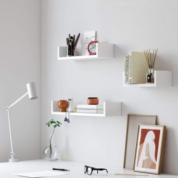 Komplet trzech półek ściennych białych Praktyczne półki do przechowywania i eksponowania dekoracji, zdjęć, książek, wazonów w d Songmics