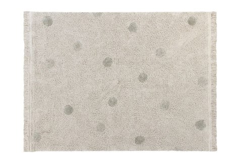 Lorena Canals Dywan bawełniany Hippy Dots Natural Olive 120 x 160 cm