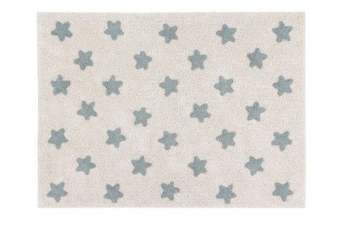 Lorena Canals Dywan bawełniany Stars Natural - Vintage Blue 120 x 160 cm