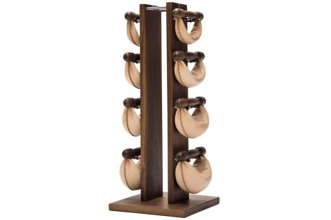 Hantle  SwingBell 2-8 Kg ze stojakiem Tower Classic Nature Orzech Skóra