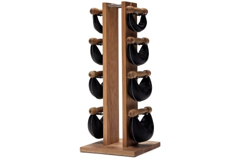 Hantle  SwingBell 2-8 Kg ze stojakiem Tower Oak Dąb Skóra