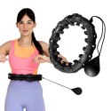 OHA01 HULA HOP BLACK Z WYPUSTKAMI I OBCIĄŻNIKIEM ONE FITNESS