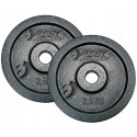 OBCIĄŻENIE ŻELIWNE CZARNE 2X2,5 KG BEST SPORTING FI 30MM