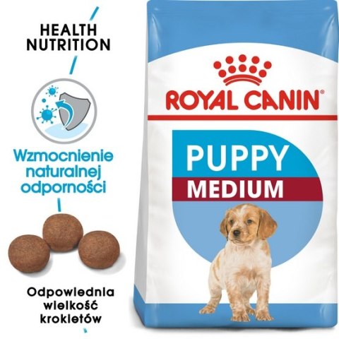 Royal Canin Medium Puppy karma sucha dla szczeniąt, od 2 do 12 miesiąca, ras średnich 15kg