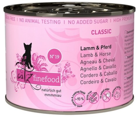 Catz Finefood Classic N.19 Jagnięcina i Konina puszka 200g