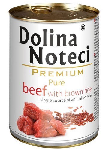 Dolina Noteci Premium Pies Pure Wołowina i ryż puszka 400g