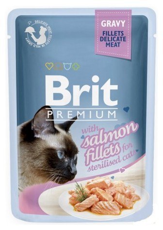 Brit Premium Cat Sterilised Fillets with Salmon sos saszetka 85g