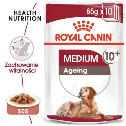 Royal Canin Medium Ageing 10+ karma mokra w sosie dla psów dojrzałych po 10 roku życia, ras średnich saszetka 140g