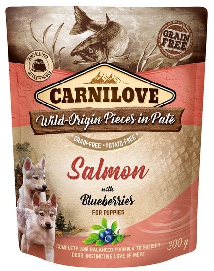 Carnilove Dog Salmon & Blueberries for Puppies - łosoś i jagody saszetka 300g