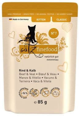 Catz Finefood Classic Kitten N.07 Wołowina i cielęcina saszetka 85g