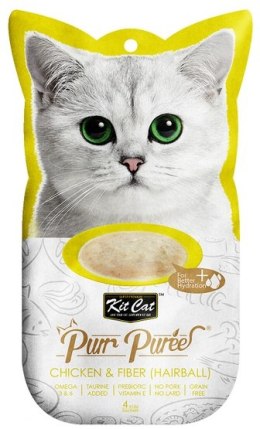 Kit Cat PurrPuree Chicken & Fiber Hairball 4x15g