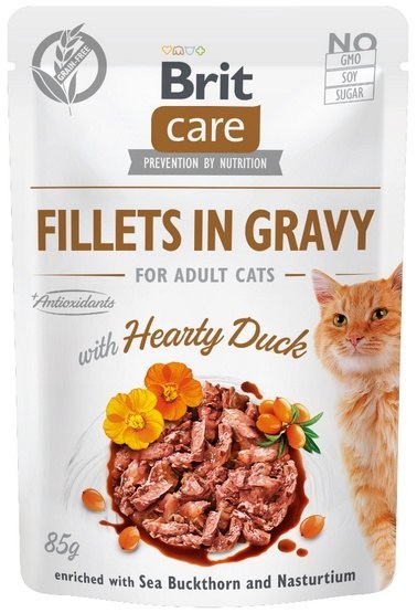 Brit Care Cat Fillets In Gravy Hearty Duck saszetka 85g