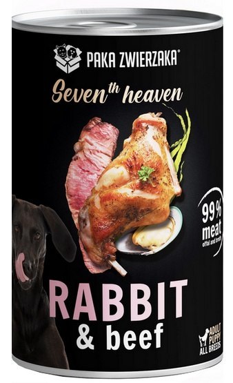 Paka Zwierzaka Seventh Heaven Rabbit & Beef puszka 400g