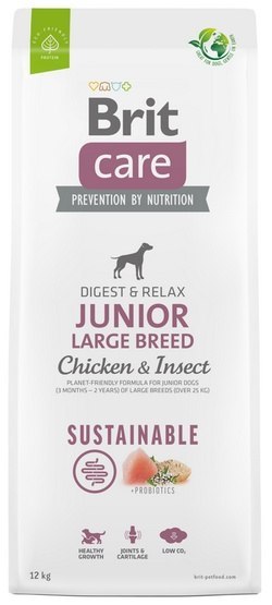 Brit Care Sustainable Junior Large Breed Chicken & Insect 12kg [ważność do 21.05.2024]