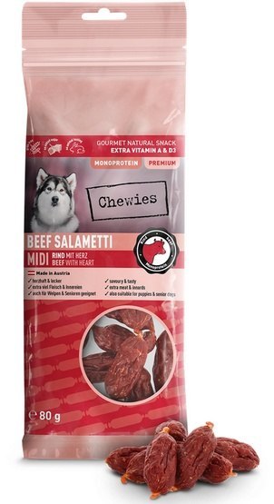 Chewies Beef Salametti Midi wołowina z sercami 80g