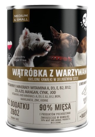 PetRepublic Pies Adult Wątróbka z warzywami w sosie puszka 400g