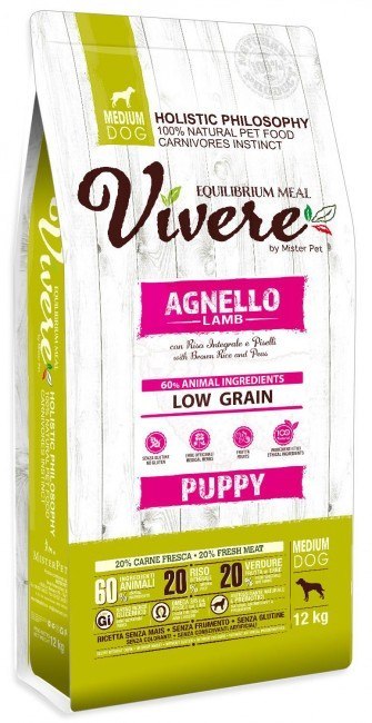 Vivere Dog Medium Puppy Lamb 12kg