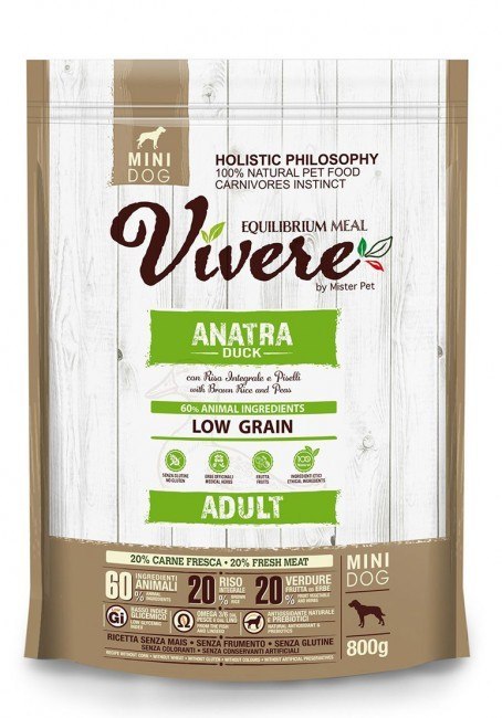 Vivere Dog Mini Adult Duck 800g [termin ważności: 09.11.2024]