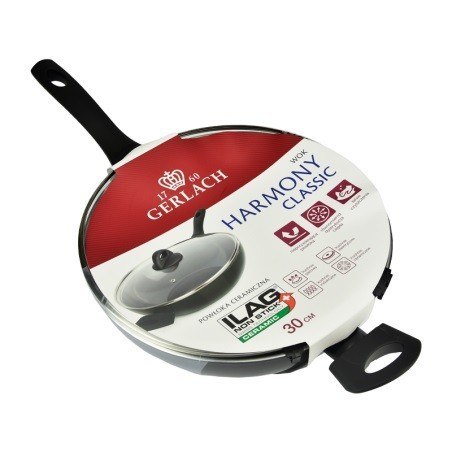 HARMONY Patelnia 30cm aluminiowa WOK powłoka celaron