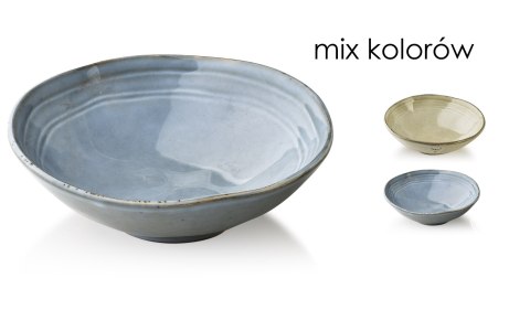 BASIC NATURE Miska 320ml 15x15xh5cmmix kolorów - niebieski beżowy