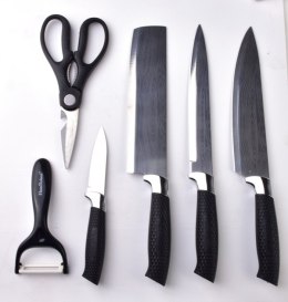 BASIC KITCHEN Komplet 4 noży, 1 nożyczki,1 obierak