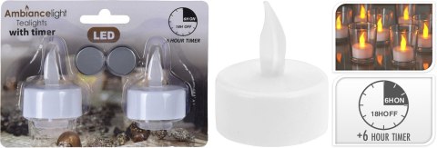 Komplet 2 świec TEALIGHT LED TIMER