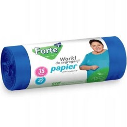 FORTE Worki do segregacji 35L 20szt zawiązywane PAPIER