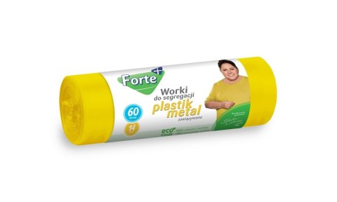 FORTE Worki do segregacji 60L 14szt zawiązywane PLASTIK/METAL