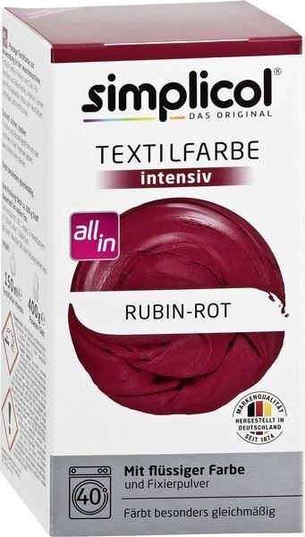 SIMPLICOL Barwnik do tkanin INTENSIV RUBIN-CZERWONY 560g