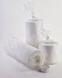 ŚWIECA LAMPION WALEC 120X240 DIAMENT BIAŁY PORCELANA