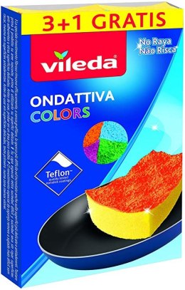 VILEDA SPONGE ONDATTIVA COLORS 4szt gąbki do garnków/patelni z teflonu