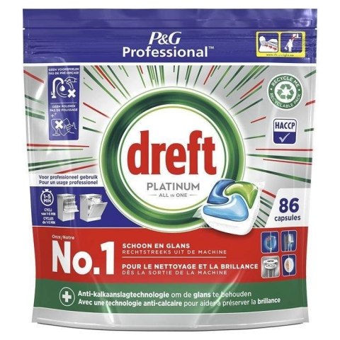 DREFT PLATINUM 86szt tabletki do zmywarki original 1281g