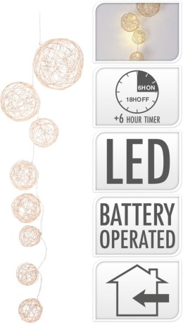 GIRLANDA LED 90cm 8LED KULE2x AA 1,5V