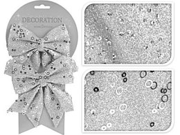 Komplet 2 kokardek 13x12cm srebrne