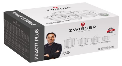 ZWIEGER PRACTI PLUS Komplet 4 garnków 24/20/18/16cm indukcja