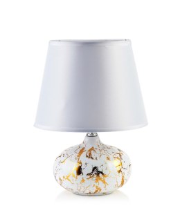 LETI MARBLE Lampa stołowa 14x14xh27cm biało złoty marmur