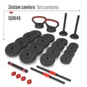 SGN140 (2 CZĘŚCI) PRO SET 6W1 ZESTAW CIĘŻARÓW 40KG HMS