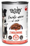 TUF TUF Kawałki mięsne z wołowiną dla psa puszka 415g