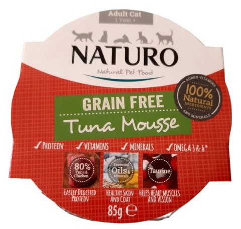 Naturo Kot Adult Tuńczyk Grain Free tacka 85g