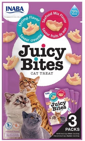 Inaba Cat Juicy Bites Krewetki i owoce morza 33,9g