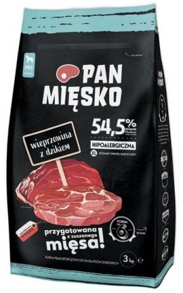 Pan Mięsko Karma sucha dla psa - wieprzowina i dzik chrupki XL 3kg