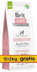 Brit Care Sustainable Sensitive Insect & Fish 14kg (12+2kg gratis)